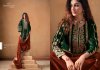 Saanjh By Mumtaz Arts Crush Velvet Embroidered Designer Salwar Suits